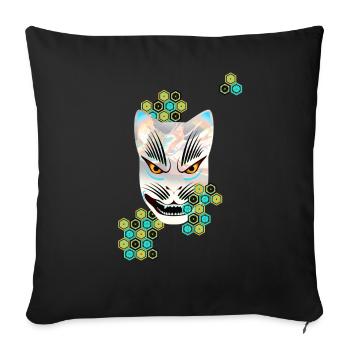 Kitsune Fuchs Geist - Sofakissen mit Füllung 45 x 45 cm - Schwarz - Vorne