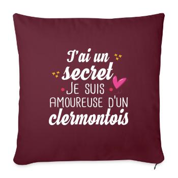 Clermontois Clermont Ferrand Amoureuse Humour - Coussin et housse de 45 x 45 cm - bordeaux - Devant
