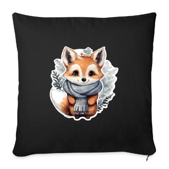 Winter Fuchs - Sofakissen mit Füllung 45 x 45 cm - Schwarz - Vorne