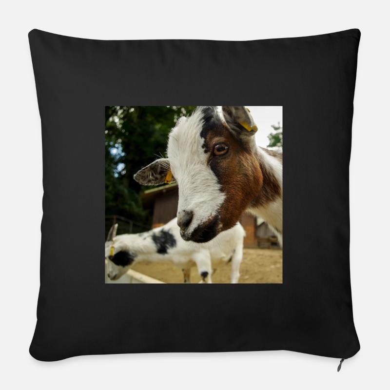 Ziege - Sofakissen mit Füllung 45 x 45 cm - Schwarz