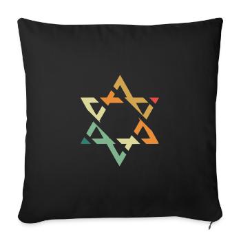 Davidstern - Sofakissen mit Füllung 45 x 45 cm - Schwarz - Vorne