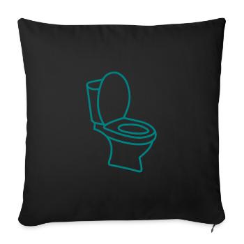 Toilet toilet - Sofa pillow with filling 45cm x 45cm - black - Front