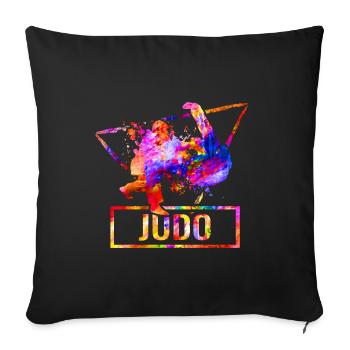 Judo fighters martial arts - Sofa pillow with filling 45cm x 45cm - black - Front