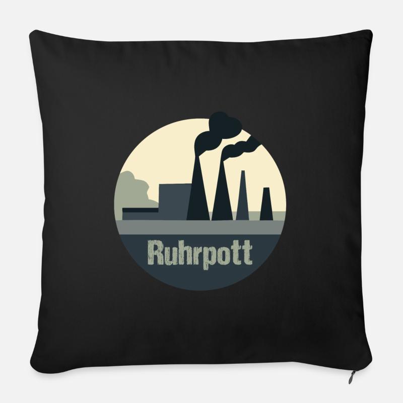 Ruhrpott, Industrielandschaft - Sofakissen mit Füllung 45 x 45 cm - Schwarz