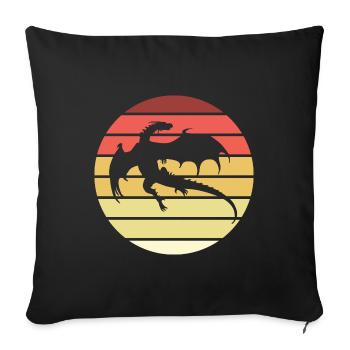 Drache Retro Style Vintage - Sofakissen mit Füllung 45 x 45 cm - Schwarz - Vorne