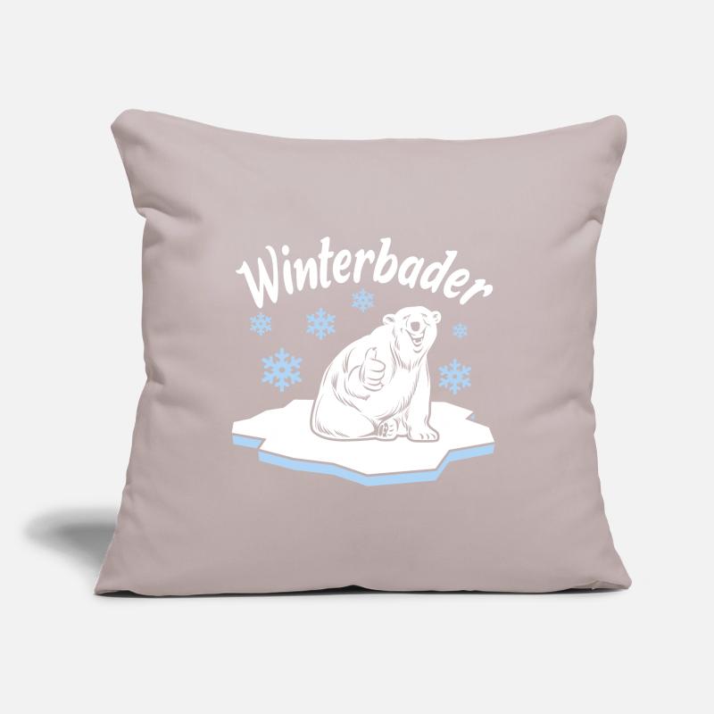 Winterbader Eisbaden Eisbad Spruch Sofakissen mit Füllung 45 x 45 cm