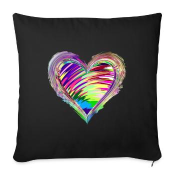 Artistic heart for love 1 - Sofa pillow with filling 45cm x 45cm - black - Front