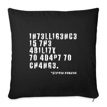 Intelligence Stephen Hawking - Sofa pillow with filling 45cm x 45cm - black - Front