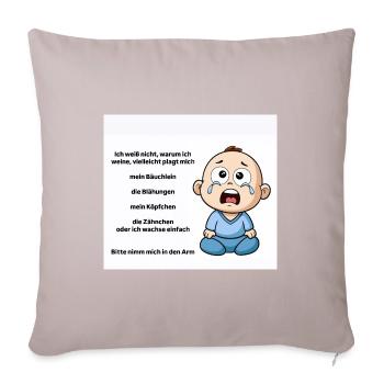 Emotional Baby Crying Illustration - Sofakissen mit Füllung 45 x 45 cm - helles Taupe - Vorne