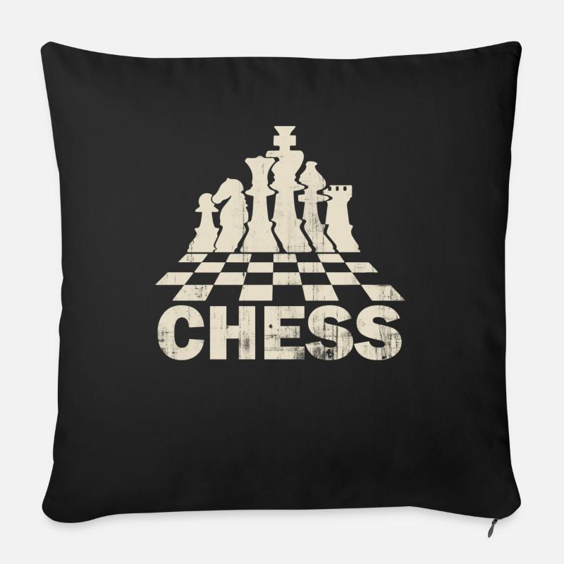 schach - Sofakissen mit Füllung 45 x 45 cm - Schwarz