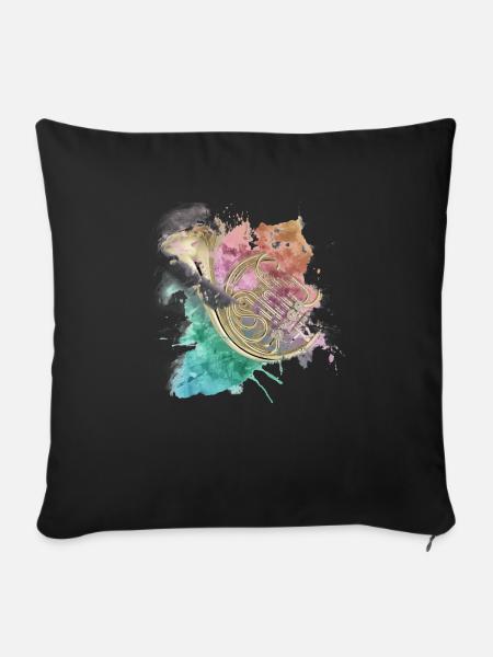 Horn - Sofakissen mit Füllung 45 x 45 cm - Schwarz