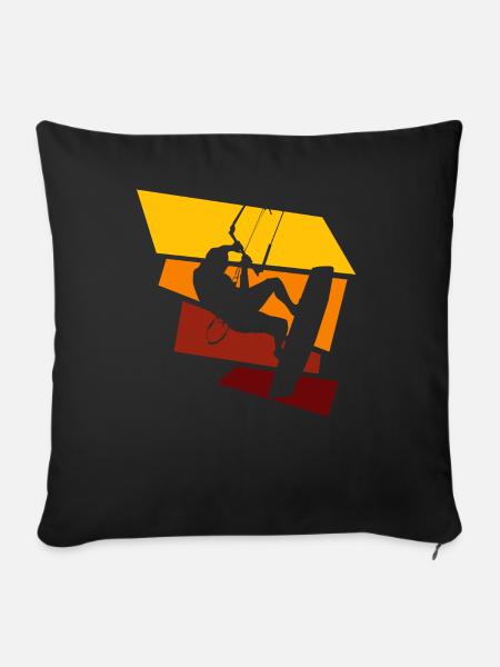 kitesurfing - Sofakissen mit Füllung 45 x 45 cm - Schwarz