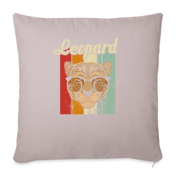 Leopard - Sofakissen mit Füllung 45 x 45 cm - helles Taupe - Vorne
