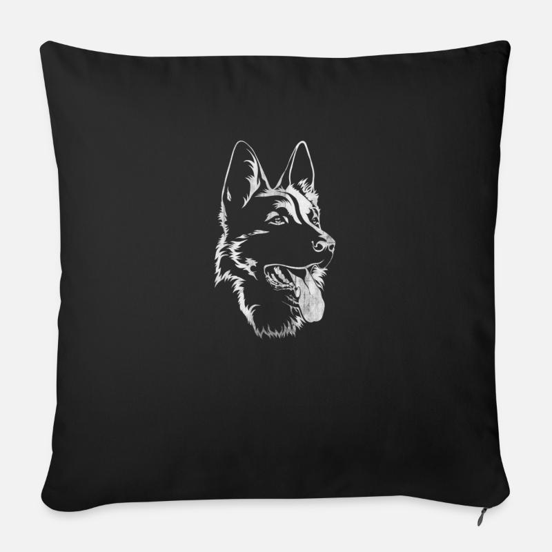 Schäferhund - Sofakissen mit Füllung 45 x 45 cm - Schwarz