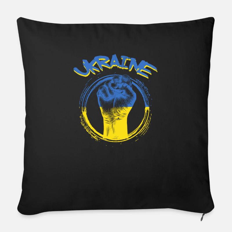 Ukraine - Coussin et housse de 45 x 45 cm - noir