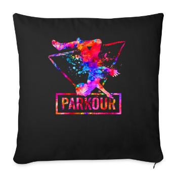 Parkour - Sofa pillow with filling 45cm x 45cm - black - Front