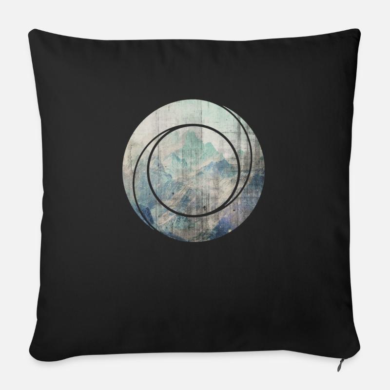 Berg natur geometrie - Sofakissen mit Füllung 45 x 45 cm - Schwarz