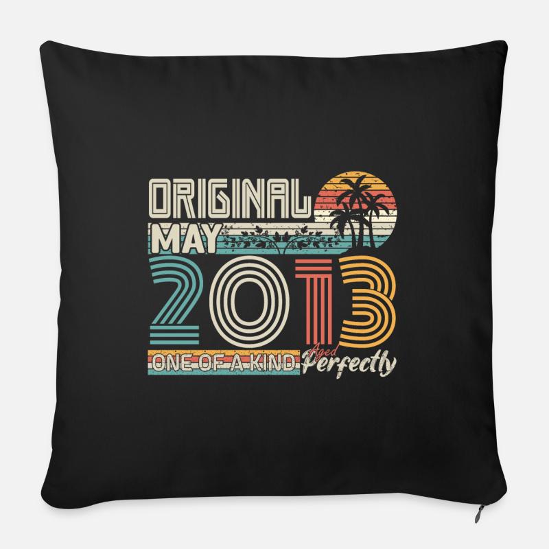 Mai 2013 Jubiläum Mai 2013 Geschenk 2013 - Sofakissen mit Füllung 45 x 45 cm - Schwarz