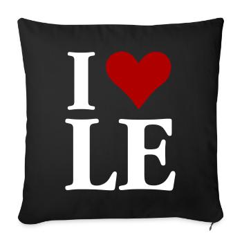 I love Leoben (white) - Sofa pillow with filling 45cm x 45cm - black - Front
