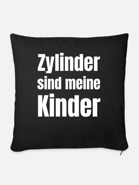 Zylinder sind meine Kinder - Sofakissen mit Füllung 45 x 45 cm - Schwarz