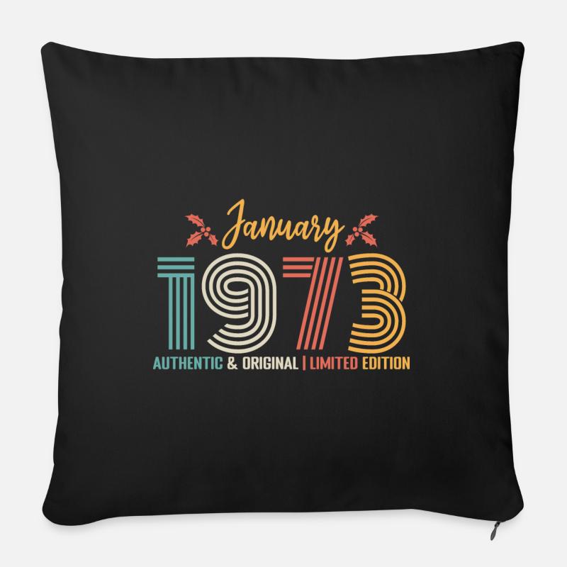 Januar 1973 Geburtstag Januar 1973 Retro - Sofakissen mit Füllung 45 x 45 cm - Schwarz