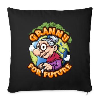 Granny for Future - Sofakissen mit Füllung 45 x 45 cm - Schwarz - Vorne
