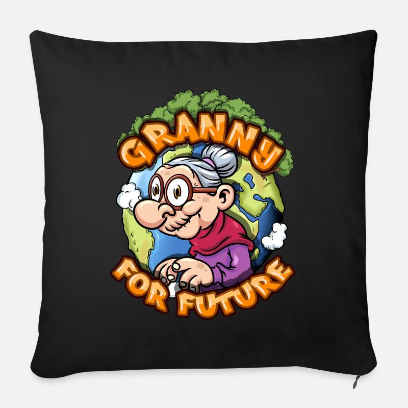 Granny for Future - Sofakissen mit Füllung 45 x 45 cm - Schwarz