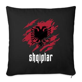 shqiptar Albaner - Sofakissen mit Füllung 45 x 45 cm - Schwarz - Vorne