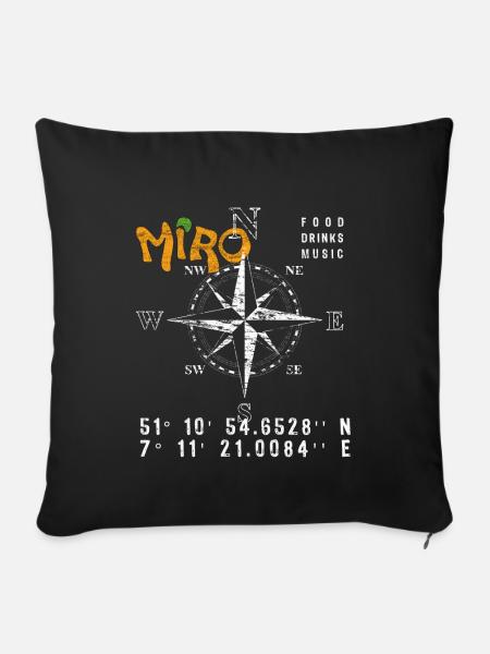 MIRO Navigator - Sofakissen mit Füllung 45 x 45 cm - Schwarz