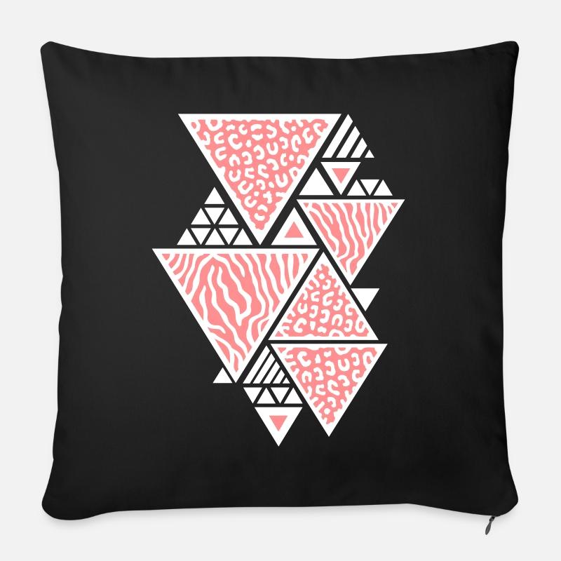 Modèle de Triangle (Tiger / Leopard) - Coussin et housse de 45 x 45 cm - noir