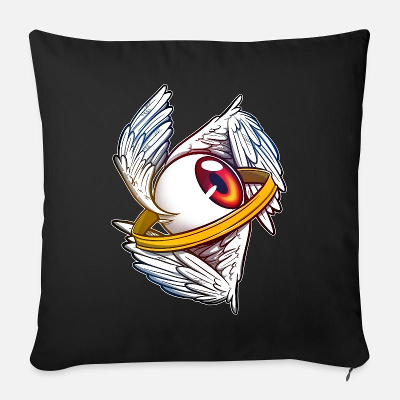 Impression d’ange - Coussin et housse de 45 x 45 cm - noir