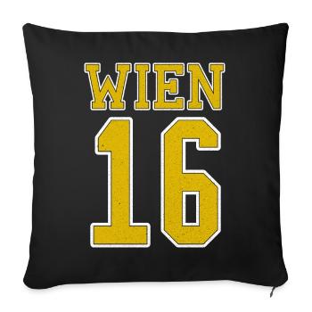 Österreich Wien 1160 Bezirk Ottakring Typografie - Sofakissen mit Füllung 45 x 45 cm - Schwarz - Vorne
