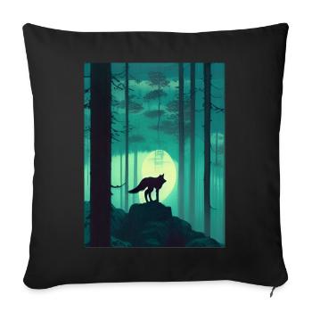 Lone Wolf 3 - Sofa pillow with filling 45cm x 45cm - black - Front