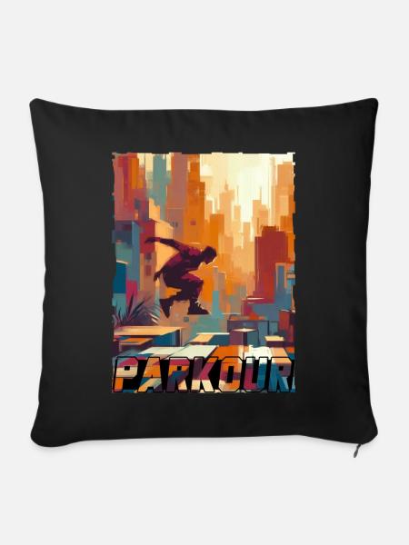 Parkour - Sofakissen mit Füllung 45 x 45 cm - Schwarz