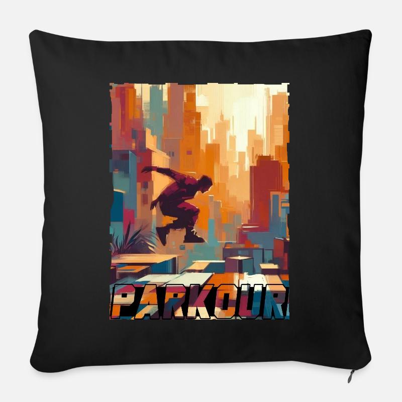 Parkour - Sofakissen mit Füllung 45 x 45 cm - Schwarz