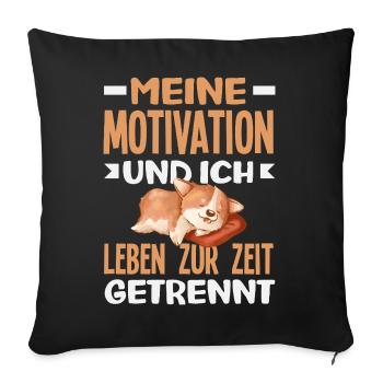 Ma motivation et moi - actuellement séparés - Coussin et housse de 45 x 45 cm - noir - Devant