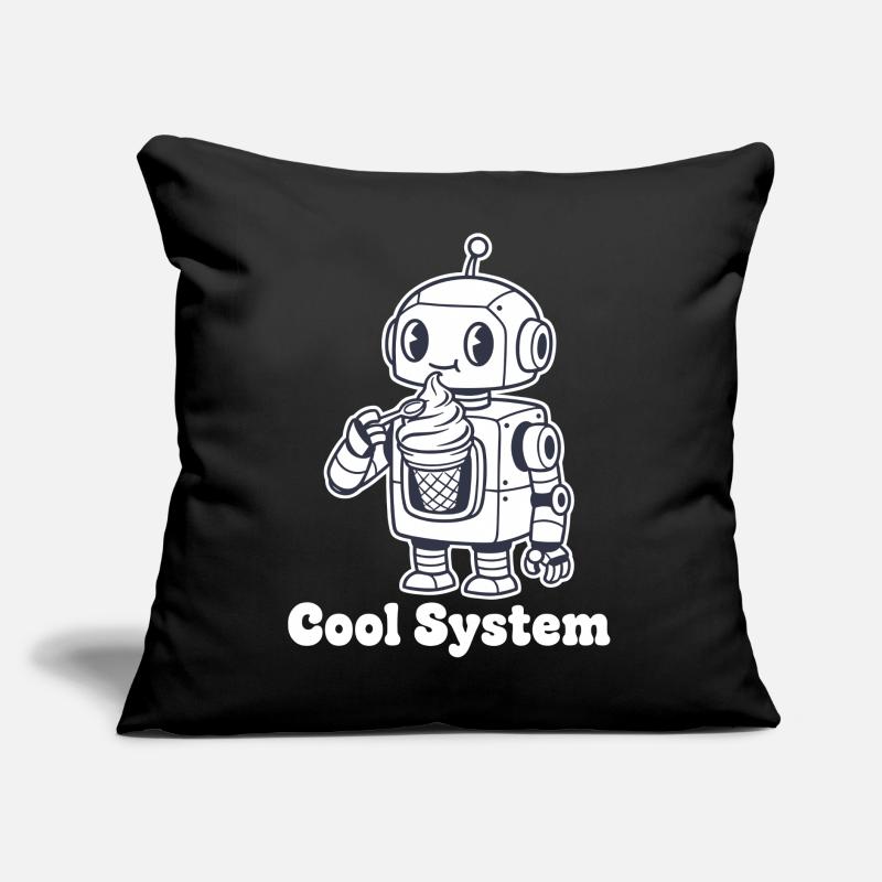 Roboter mit Eiscreme Sofakissen mit Füllung 45 x 45 cm