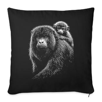 Howler monkey - Sofa pillow with filling 45cm x 45cm - black - Front