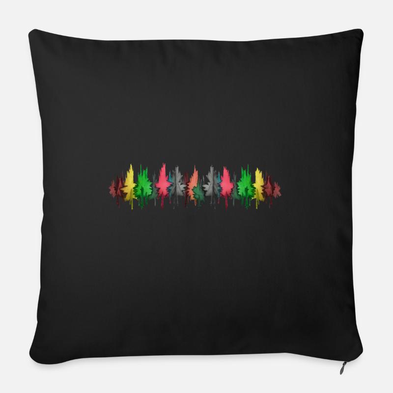Forêt colorée Arbres colorés Arbre - Coussin et housse de 45 x 45 cm - noir