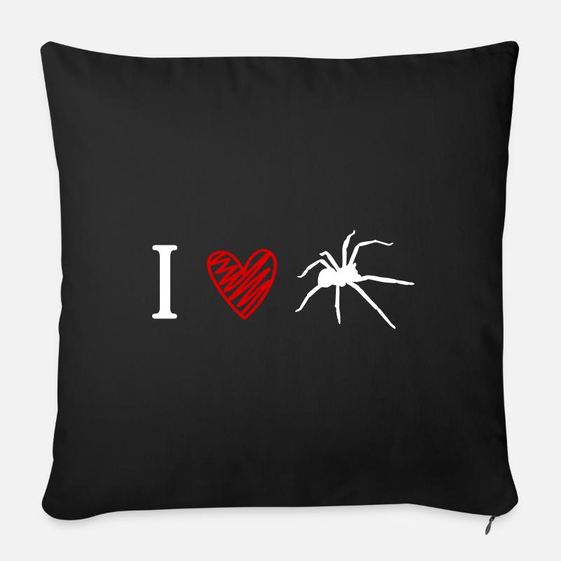 Spinne Tier Ich liebe Spinnen Tarantel - Sofakissen mit Füllung 45 x 45 cm - Schwarz