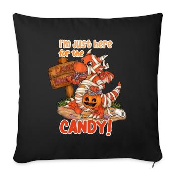 I'm Just Here For Candy Halloween Drache Mumie - Sofakissen mit Füllung 45 x 45 cm - Schwarz - Vorne