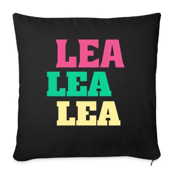 Lea Geburtstag Name Vorname Geschenke Leachen - Sofakissen mit Füllung 45 x 45 cm - Schwarz - Vorne