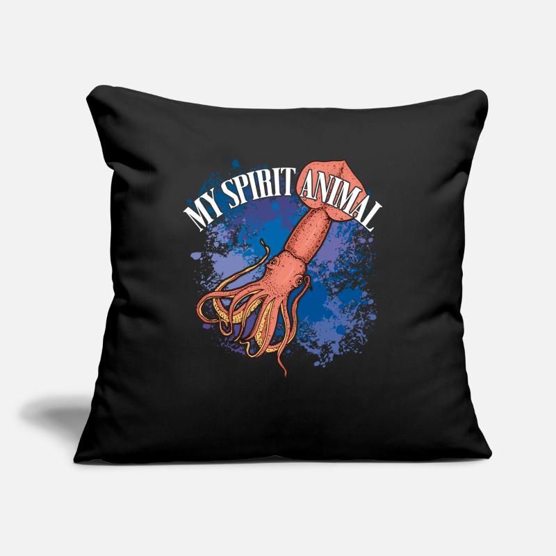 Calmar Calmar géant sur des éclaboussures colorées de couleur Coussin et housse de 45 x 45 cm