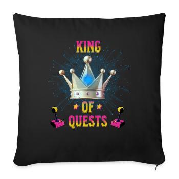 King of Quests - Sofakissen mit Füllung 45 x 45 cm - Schwarz - Vorne
