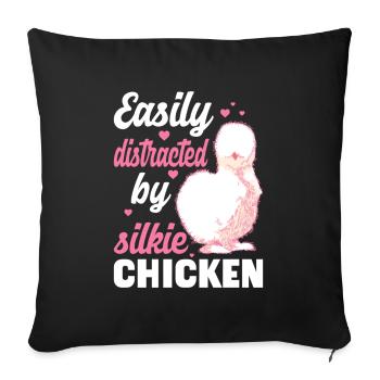 Silkie Chicken Funny Farm Animal Lover - Sofa pillow with filling 45cm x 45cm - black - Front