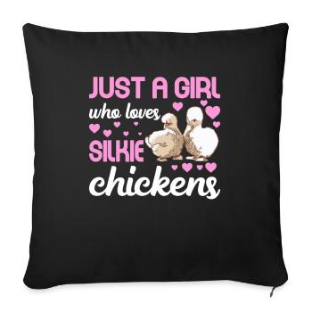 Silkie Chicken Funny Farm Animal Lover - Sofa pillow with filling 45cm x 45cm - black - Front