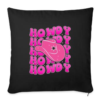 Groovy Howdy Rodeo Pays de l’Ouest Sud - Coussin et housse de 45 x 45 cm - noir - Devant