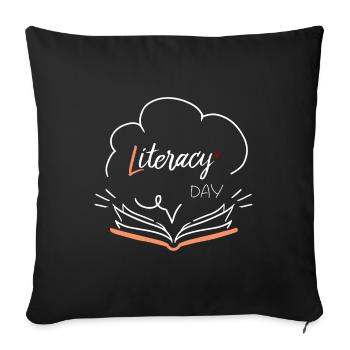 Journée de l’alphabétisation - Coussin et housse de 45 x 45 cm - noir - Devant