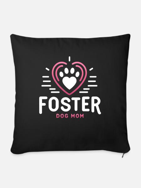 Pflegehund-Mama Herzliche Bindung - Sofakissen mit Füllung 45 x 45 cm - Schwarz