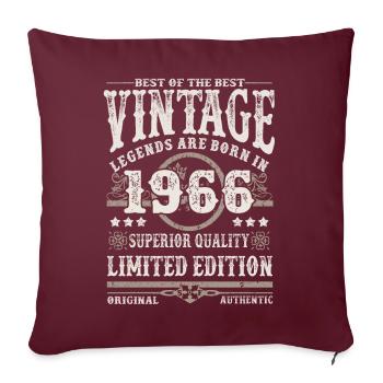Legends are born in 1966 - Sofa pillow with filling 45cm x 45cm - burgundy - Front